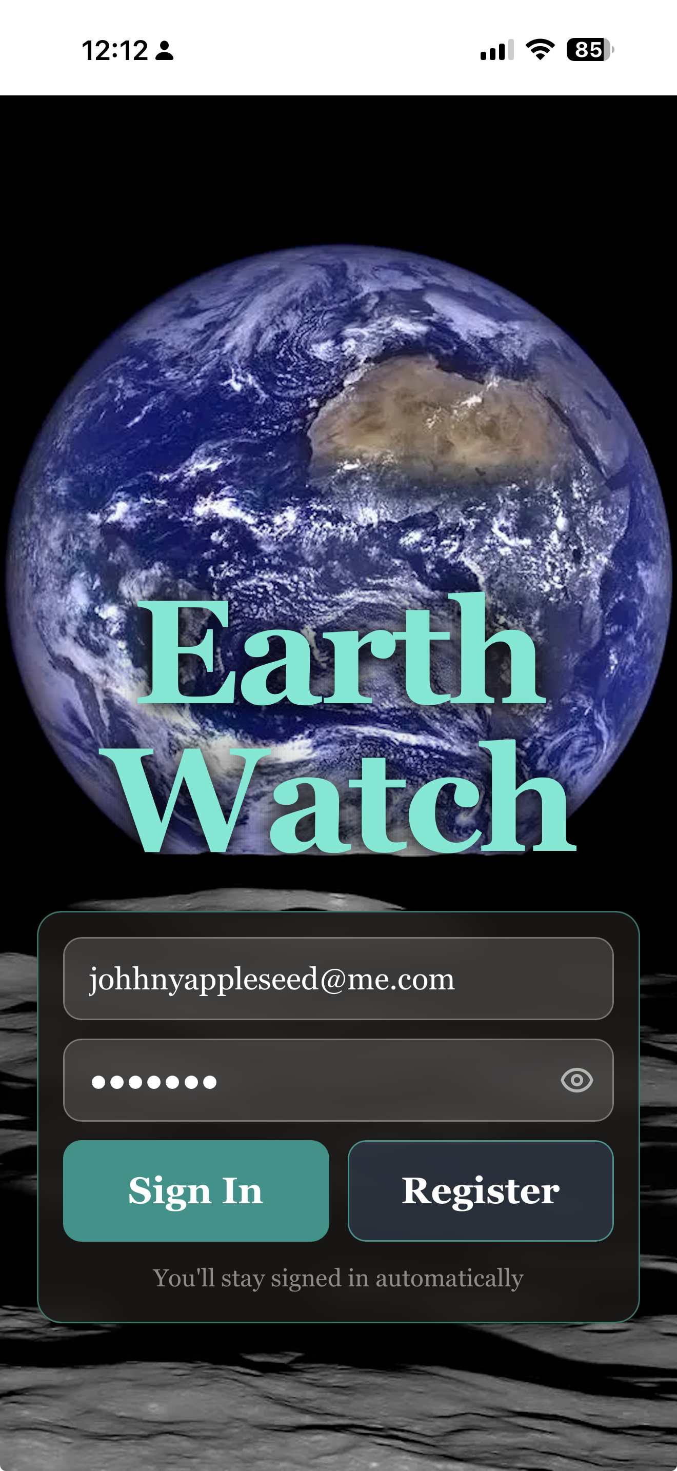 Earth Watch — Sign in