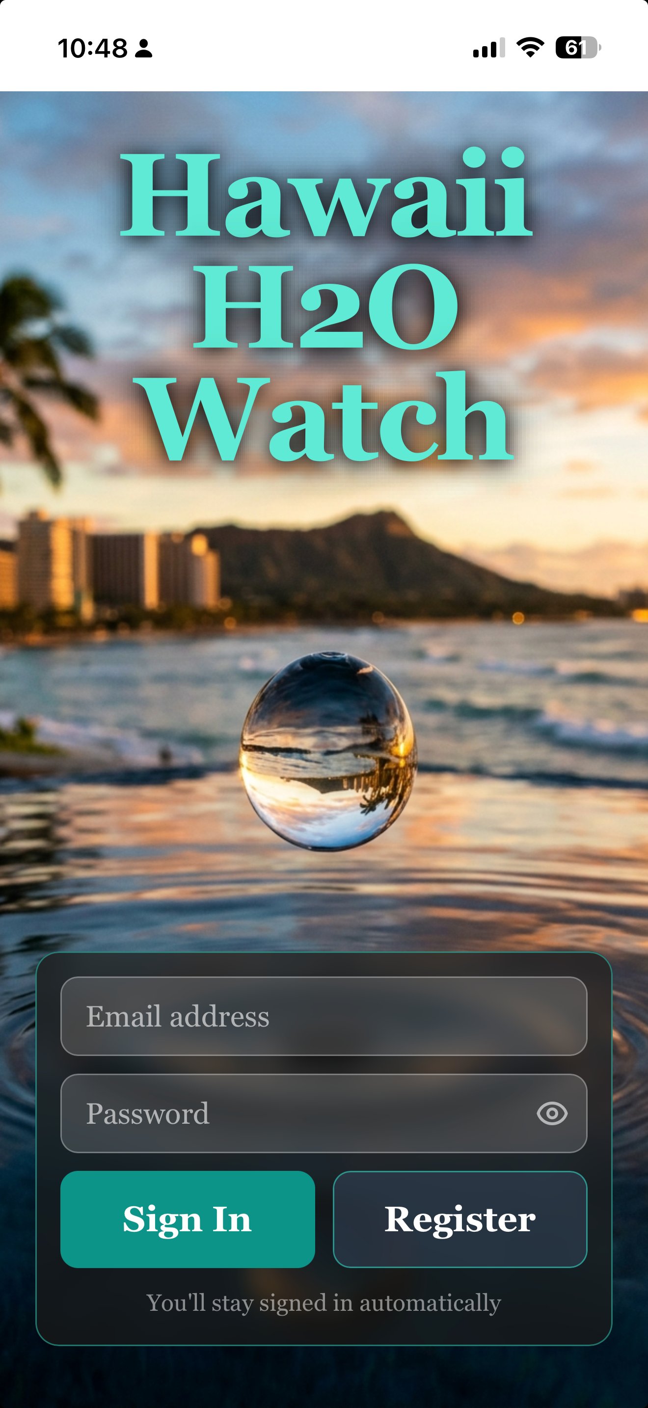 Hawaii H2O Watch — Sign in
