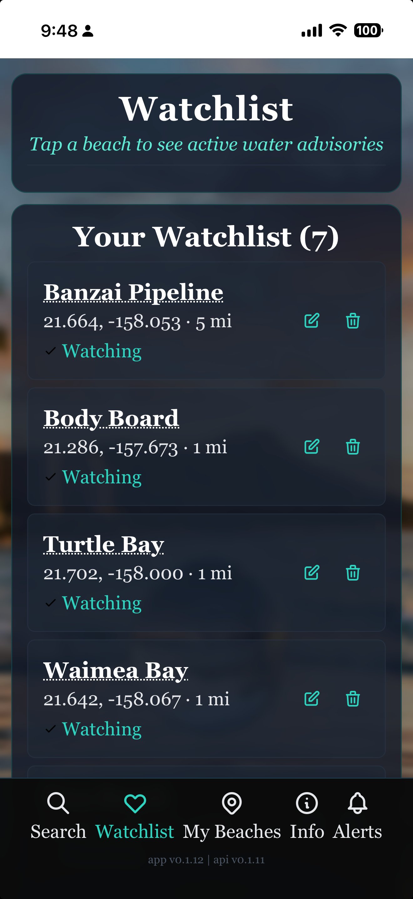 Hawaii H2O Watch — Watchlist