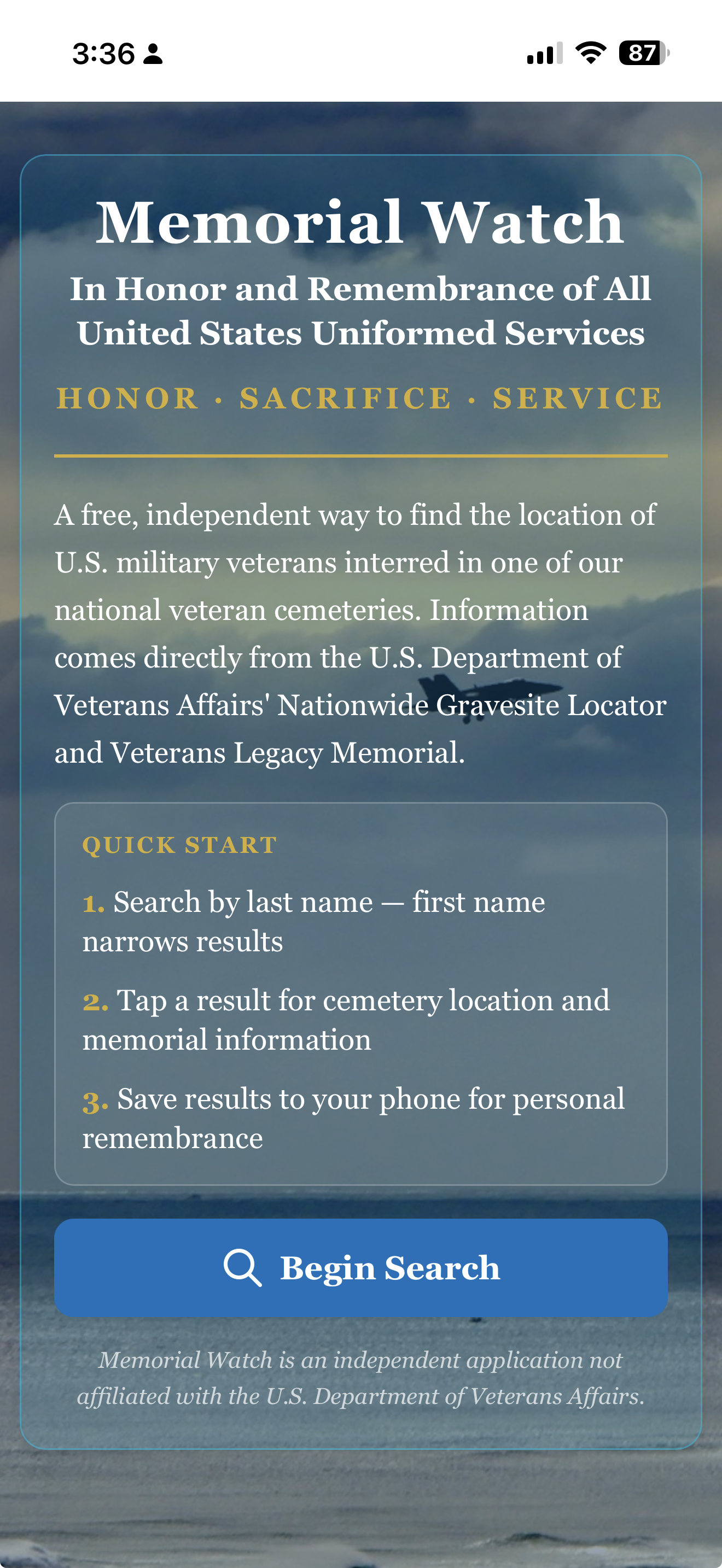 Memorial Watch — Splash