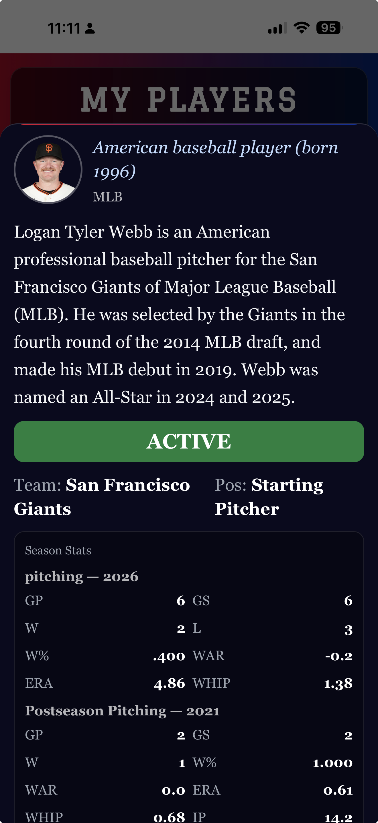 Player Watch — Player detail
