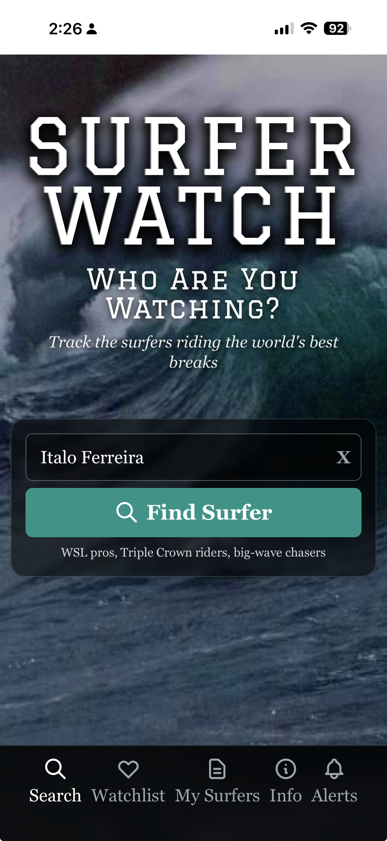 Surfer Watch — Search